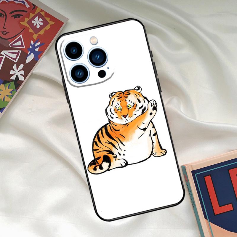 fat tiger Cartoon Funny Phone Case For iPhone 16 14 13 12 11 15 17 Pro Max 15 16 Plus 13 Mini 16e 17 Air Funda Cover