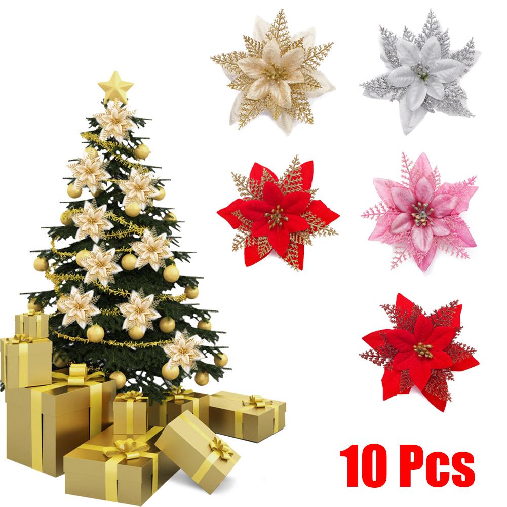 Simulation Christmas Flowers Cloth Decoration Plastic For Decoration Christmas Trees Christmas Wreaths Decoration