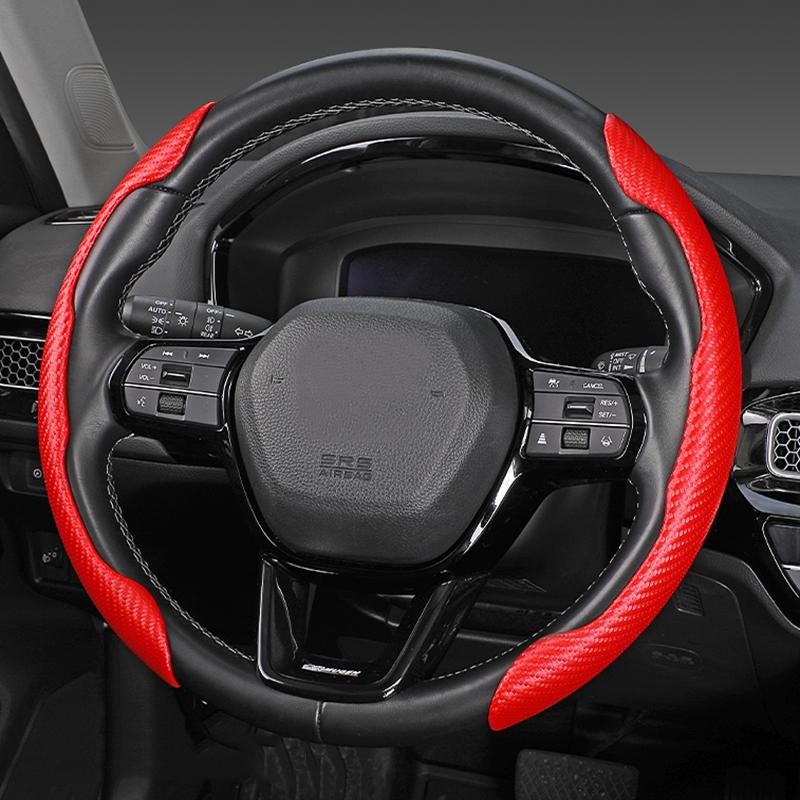NEW Ultra Thin Non-Slip Anti-skid Car Steering Wheel Cover Carbon Fiber Fur Auto Interior Decoration Accessories 38cm