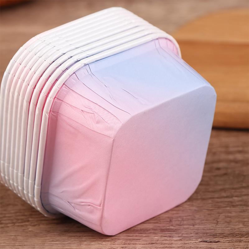 10Pcs Brown Letters Muffin Cupcake Paper Cups Square Cupcake Liner Baking Muffin Box Cup Case Birthday Cake Decoration