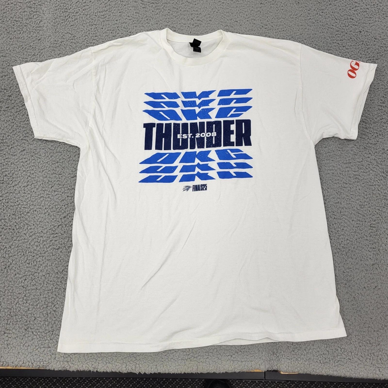 Oklahoma City OKC Thunder Finals25 2025 Shirt Mens XL White Graphic Gildan 2XL