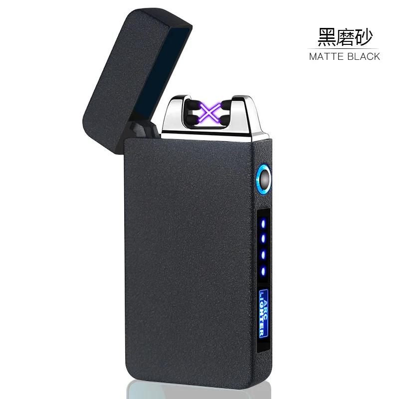Hot Boutique Creative Portable Windproof USB Strong Pulse Double Arc Lighter Rechargeable Touch Sensor Fashion Ignition Tool