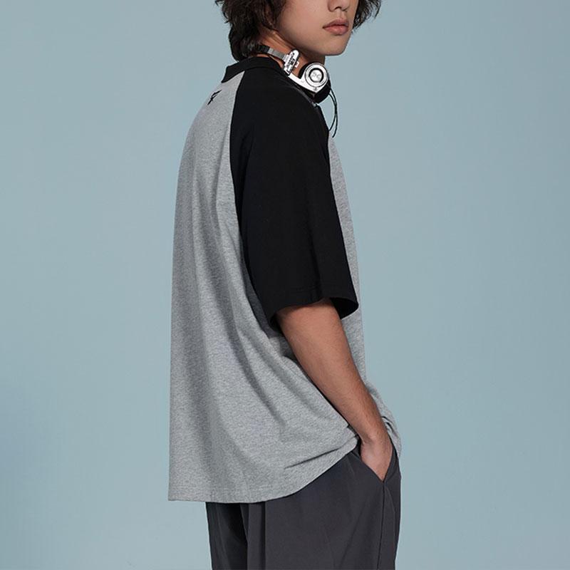 Reebok Color Block Raglan Short Sleeve T-Shirt Unisex Tops Light-Heather-Gray 24SRC421UGG3