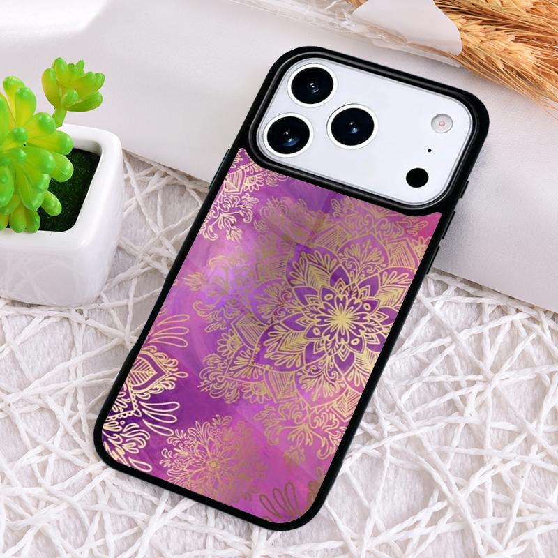Flowers Mandala Floral Phone Case for iPhone 17 Air 16 15 11 12 14 13 Pro Max Shockproof Cover