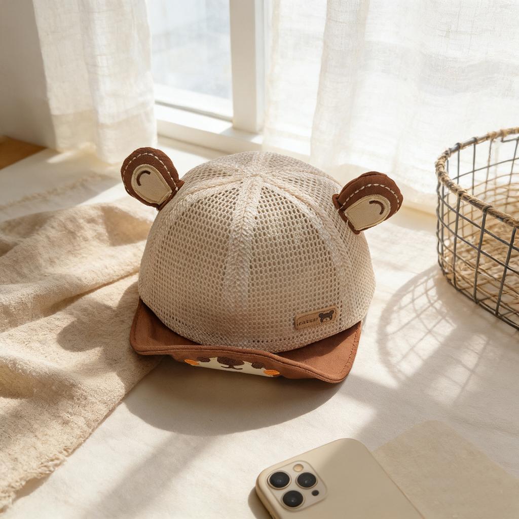 Baby Hat 46-48cm 6-24 Months Summer New Cartoon Soft Brim Cap Boys Cool Sun Hat Girls Breathable Baseball Cap Sun Protection