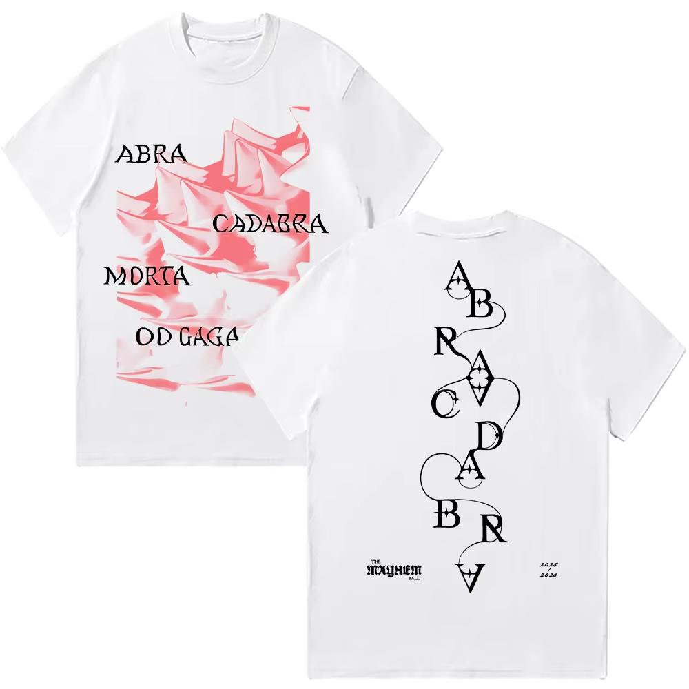 2026Lady Gaga Abracadabra Hat TShirt Men Clothing Short Sleeve Round Neck Creative Top Women Cotton High Quality Streetwear