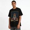 Dark Style Skull King Print Trendy Casual Crew Neck Short Sleeve T-Shirt Pure cotton T-shirt