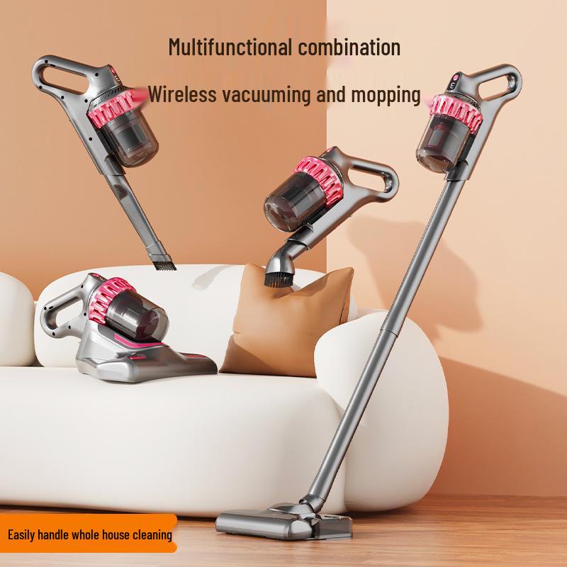 Wireless Handheld Mite Remover Vacuum with Blue Light, Hurricane Suction, & Mopping Water Tank