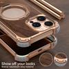 For iPhone 13 Pro Max Case Wood Covered Metal Boardless Phone Back Cover with Kickstand
