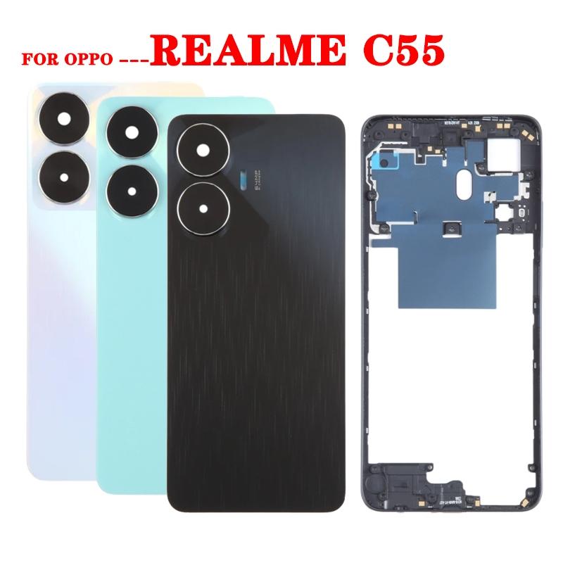 Housing Back Cover For Realme C55 Middle Front Frame Bezel Battery Cover