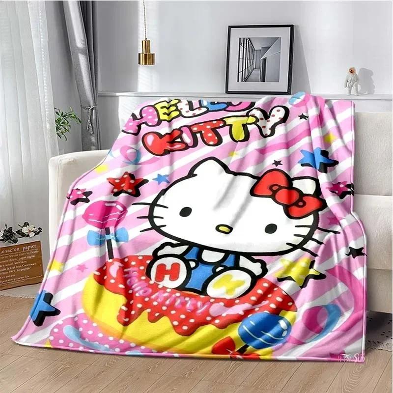 HelloKitty Cartoon Anime Kawaii Blanket for Kids Super Soft Cute Blanket for Travel Bedding Couch Sofa Bed Blanket Birthday Gift