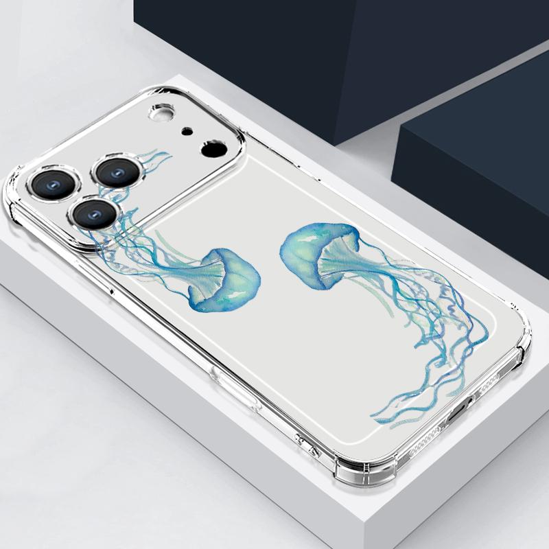 Colorful Starfish Pattern Phone Case For iPhone 17e 17 16 15 14 Pro Max 14 13 Pro 16 Clear Shockproof TPU Card Slot Pocket Cover