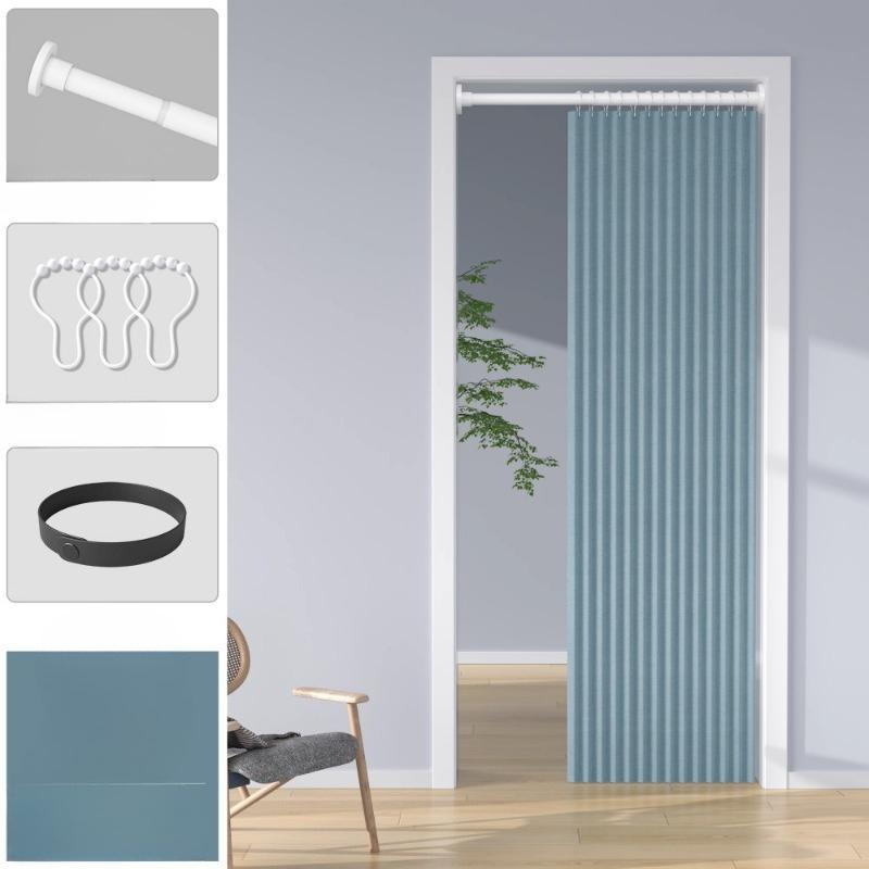 Door Curtain Pleated Door Curtain Folding Door Curtains Accordion for Bedroom Curtain Partitions, Wardrobes, Shoe Cabinets Etc