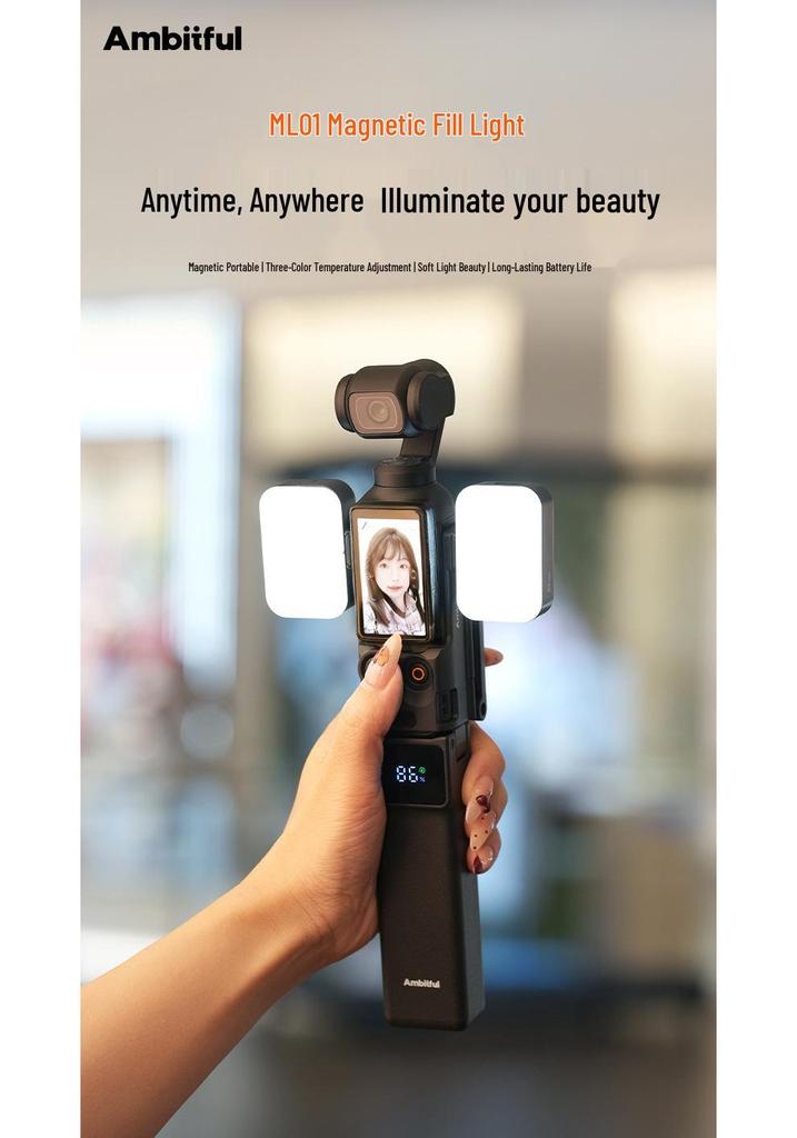 Ambitful ML01 Magnetic Fill Light for DJI Pocket 4/3 Sports Cameras