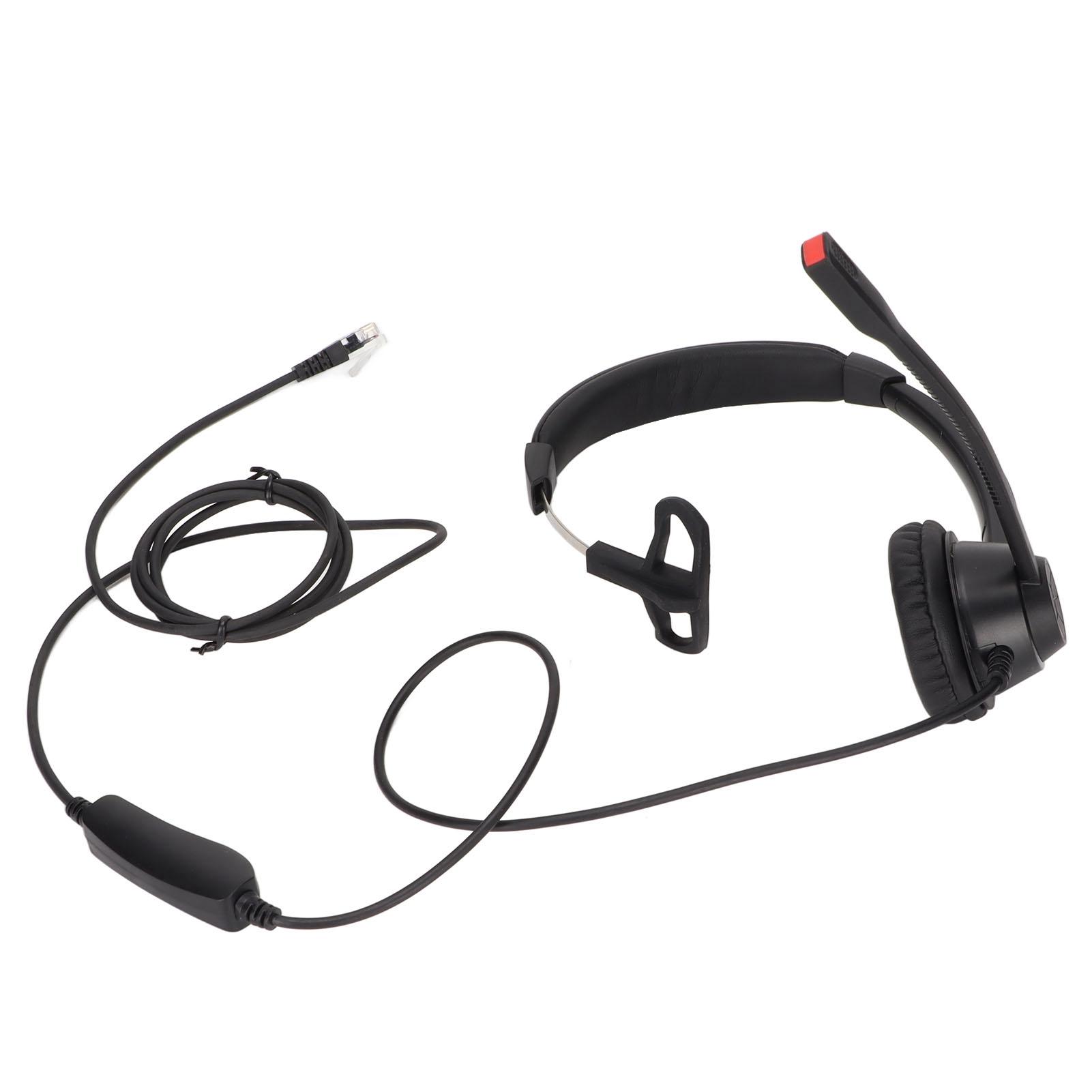 

Customer Service Headphones Telephone Headset Speaker Volume Adjustment Microphone Mute Monaural RJ9 Business Headset Black чёрный