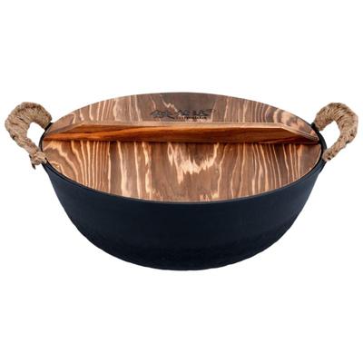 Telssida Thickened Cast Iron Wok with Double Handles