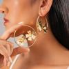 Boucles d'oreilles rondes géométriques en métal avec tige argentée, boucles d'oreilles personnalisées à la mode pour le tempérament