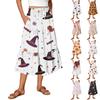 Women's Floral Print Skirt with Elastic Waist and Drawstring Casual Vacation