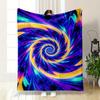 Colorful Spiral with Glowing Yellow, Blue, and Purple Swirling Patterns. for All Seasons Blanket Lunch Break Throw Gift