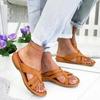 2022 Women's Roman Style Open Toe Wedge Heel Sandals - Large Size with Hollow Design.