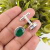 Green Onyx Gemstone 925 Sterling Silver Handmade Jewelry Stylish Cufflinks 0.6" CL-1-17