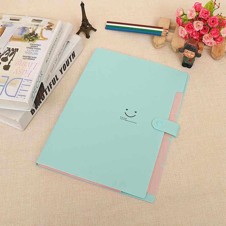 A4 Multi-color Accordion File Folder with Inserts and Clips for Paper Organization