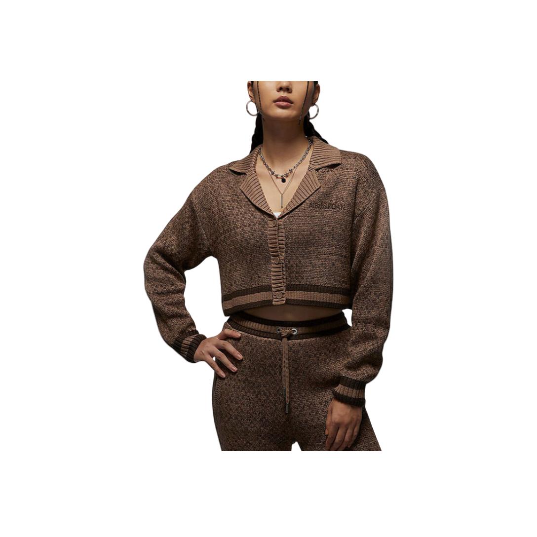 

Jordan Women s Knit Cropped Cardigan Brown FZ4196-223 L