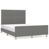 VidaXL Bed Frames with Headboard Dark Grey 140x190 Cm Fabric3125131