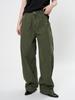 Louvre Spring Retro Low-Waist Loose-Fit Slim Green Women's Overalls