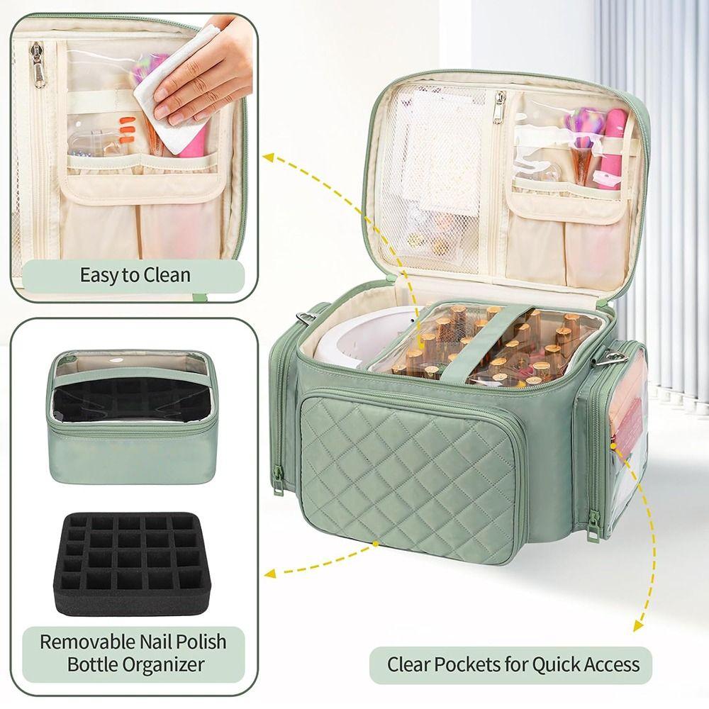 Removable Nail Polish Storage Bag Nail Kit Storage Carrying Case  Fits Nail Suppiles