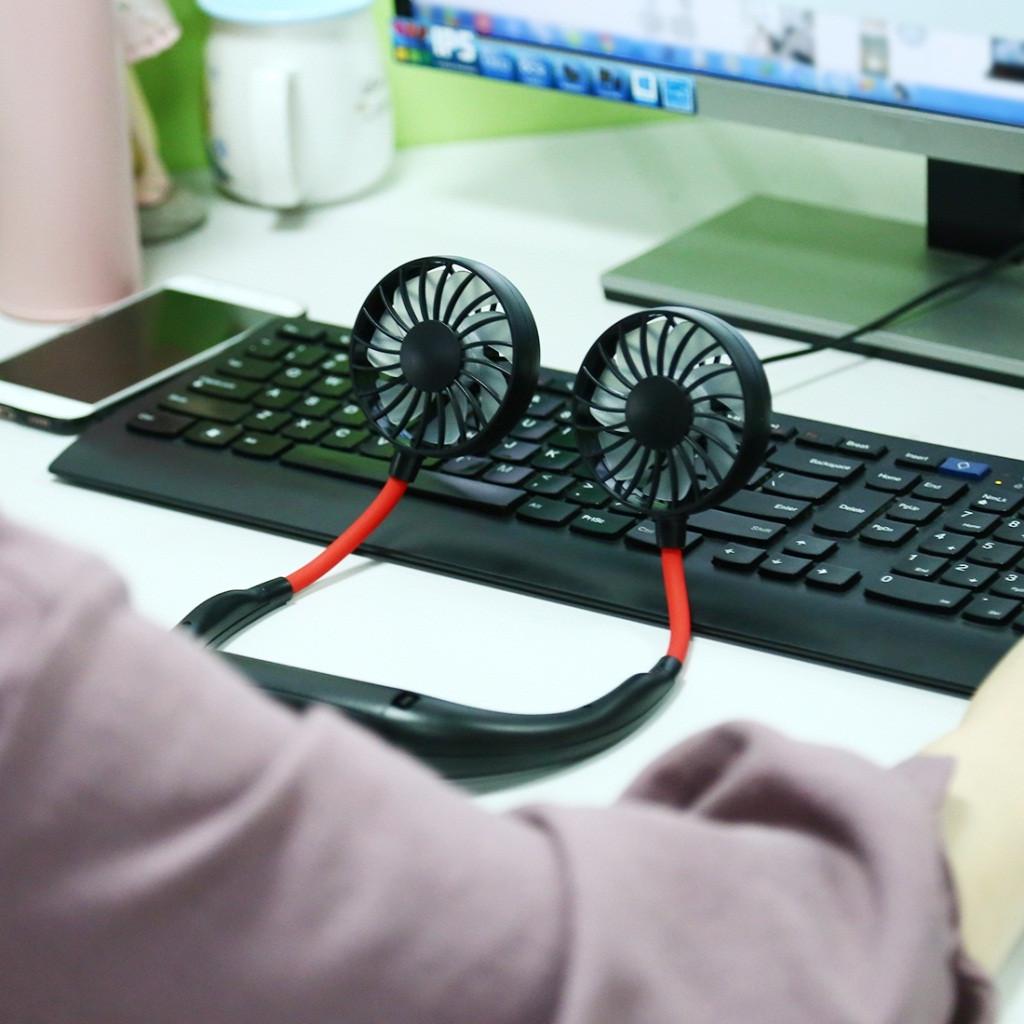 Rechargeable Portable USB Neckband Lazy Neck Hanging Style   Fan