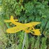 3D Piper J3 Cub Rüzgar Gülü Uçak Metal Uçak Rüzgar Gülü Dış Mekan Çatı Rüzgar Yönü Göstergesi Rüzgar Gülü Bahçe Dekorasyonu