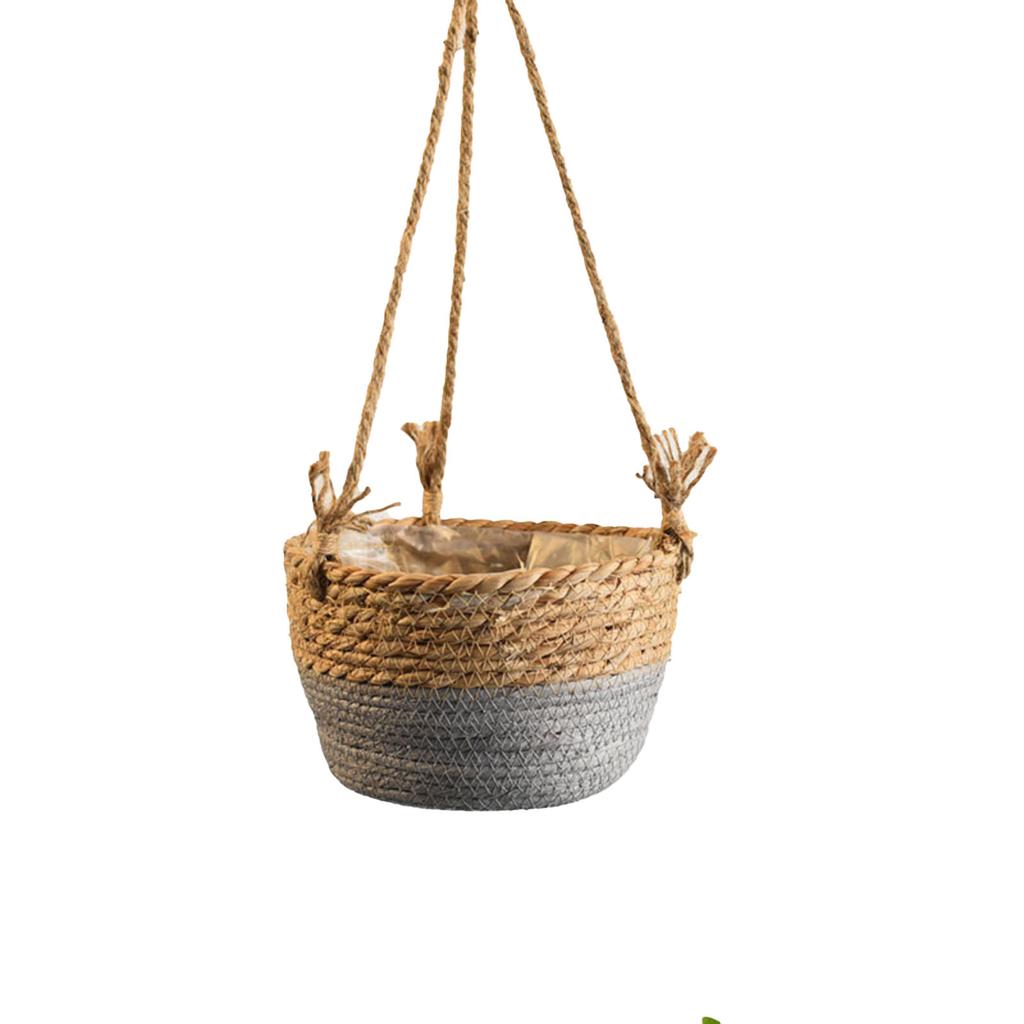 Stroh-Hängekörbe, Blumenkörbe, Geflochtene Rattan-Körbe, Hängende Orchideen-Topfpflanzen