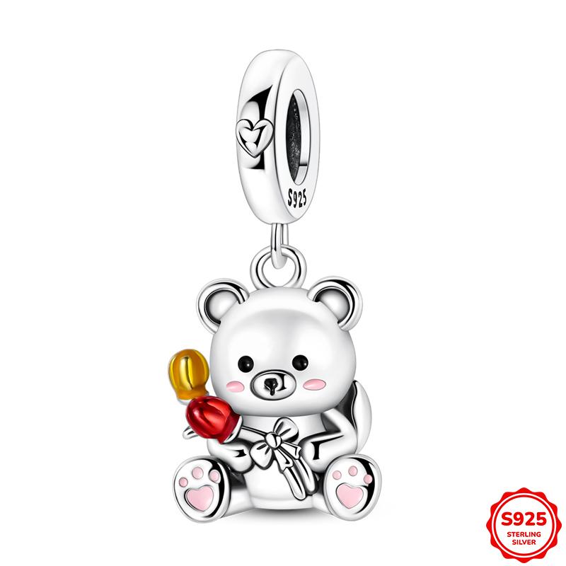 925 Silver Moments Keychain Charm Fit Original Silver Beade Ladies Gift