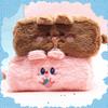 Plush Pencil Case for Girls Large Capacity Cute Bear Pen Bag for Students Fluffy Furry Stationery Pouch for School