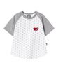 VIDEO JOCKEY Double Heart Dot Crop T-Shirt [Melange Gray]