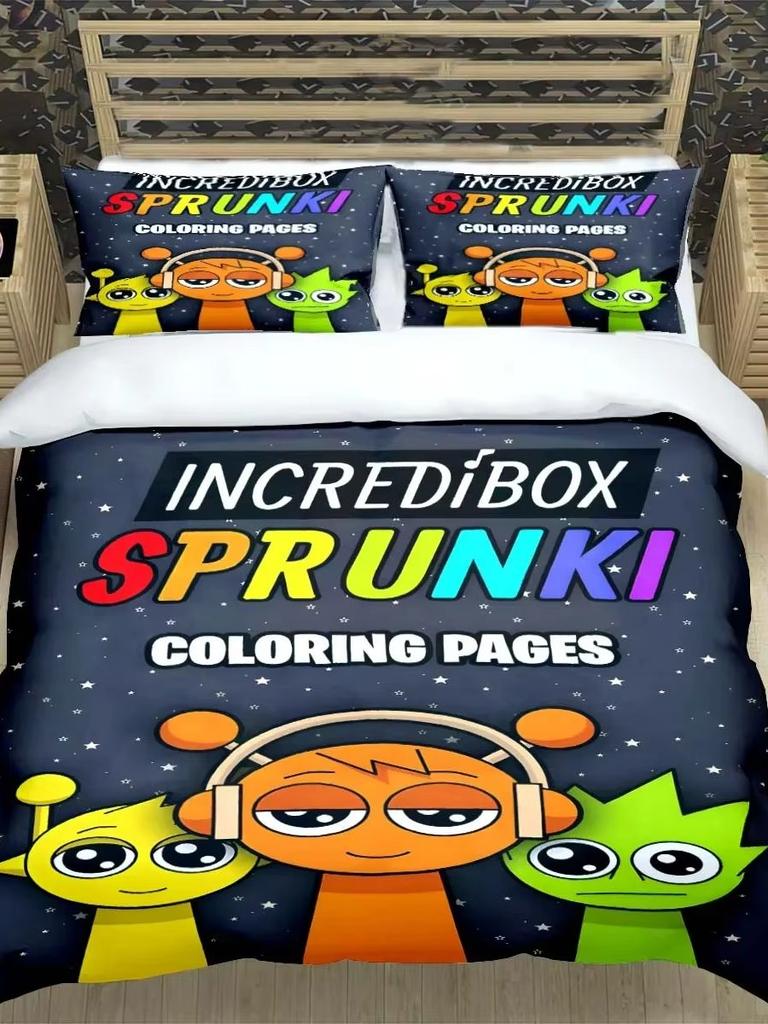 2026 NEW Teens Gifts Duvet Cover Set Game Sprunki Cartoon Bedding Set Quilt Cover Skin-friendly and Breathable for Bedroom Home