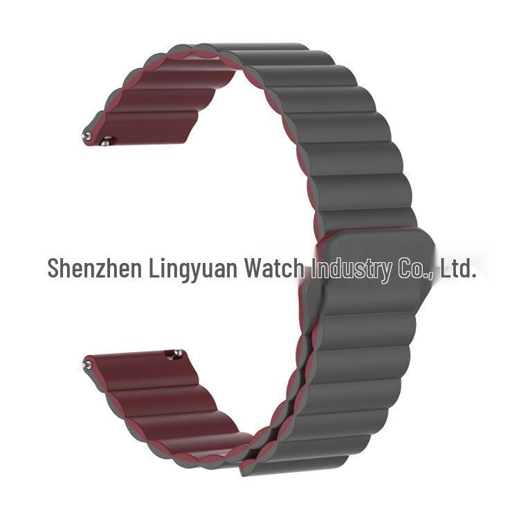 Huawei GT5 & Samsung Two-Tone Silicone Magnetic Loop Watch Strap (16mm/18mm)