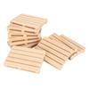 10pcs Rectangle Wooden Coasters DIY Hand Polished Skid Resistance Hollow Wooden Coaster for Coffee Table Office
