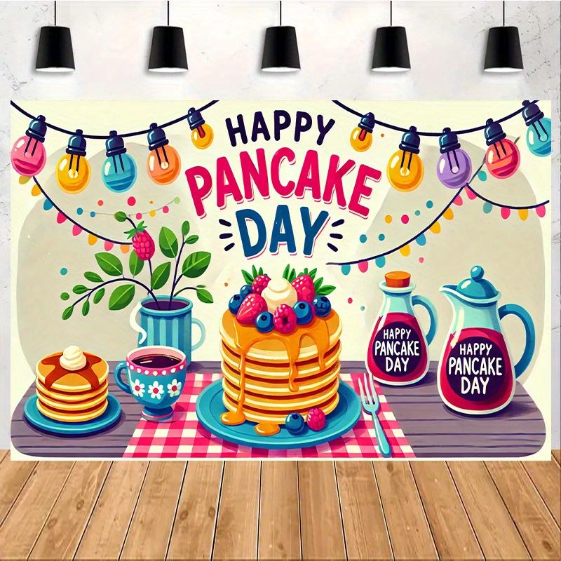 2D flat surface 1-piece colored pancake-day background cloth suitable for families and gardens