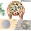 2D Flat, 1pc "Best Mom Ever" Round Aluminum Sign - 7.87Inch Floral Design In Pink, Yellow & Green, Pre-Drilled for Easy Installation, Perfect for