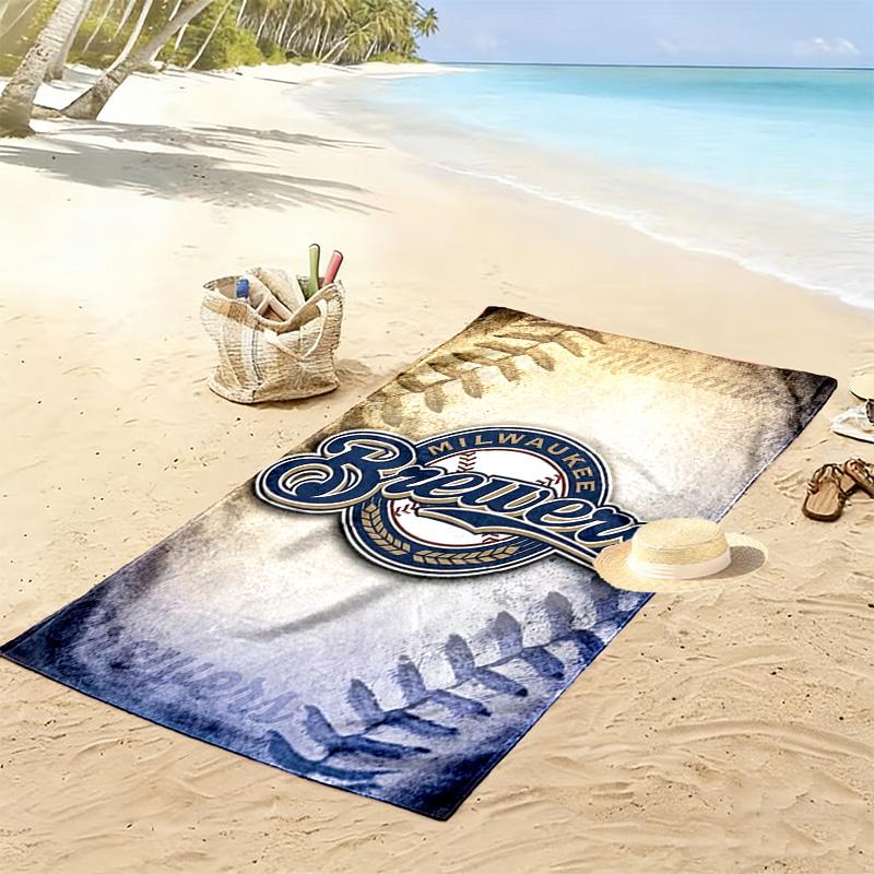 Milwaukee Brewers Print Strandtuch, Großes Weiches Schnelltrocknendes Handtuch für Strand Camping Schwimmen