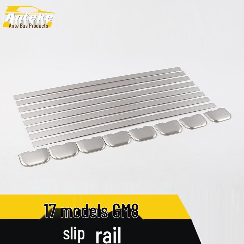 Stainless Steel Anti-Kick Door Slide Rail Trim for GM8 Car - Decorative Bright Strip Patch