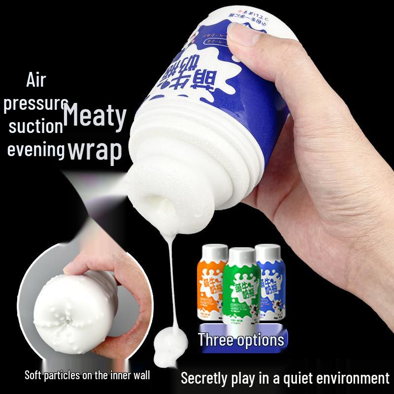 Anime-Inspired Male Masturbation Cup: Cute Milk Bottle Airplane Design