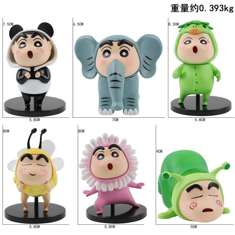 1Set Crayon Shin Chan Action Figure Cartoon Japanese Kawaii Figurines Collectibles Movie Peripheral Toy Gifts for Children