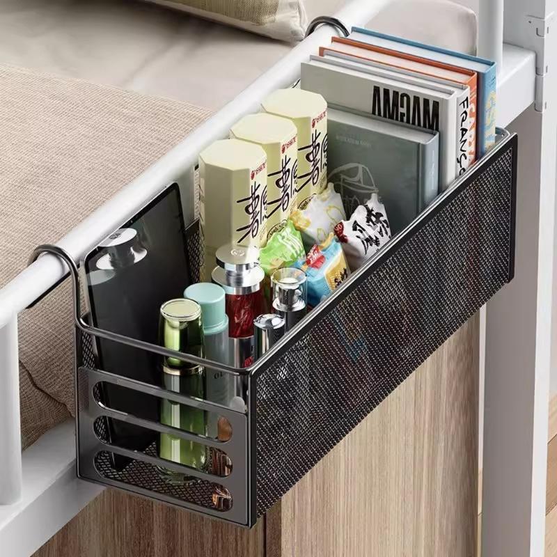 Suspended Bedsides Storage Rack Space Saving Design Sturdy Iron Construction Quick Easy Installation for Small Spaces