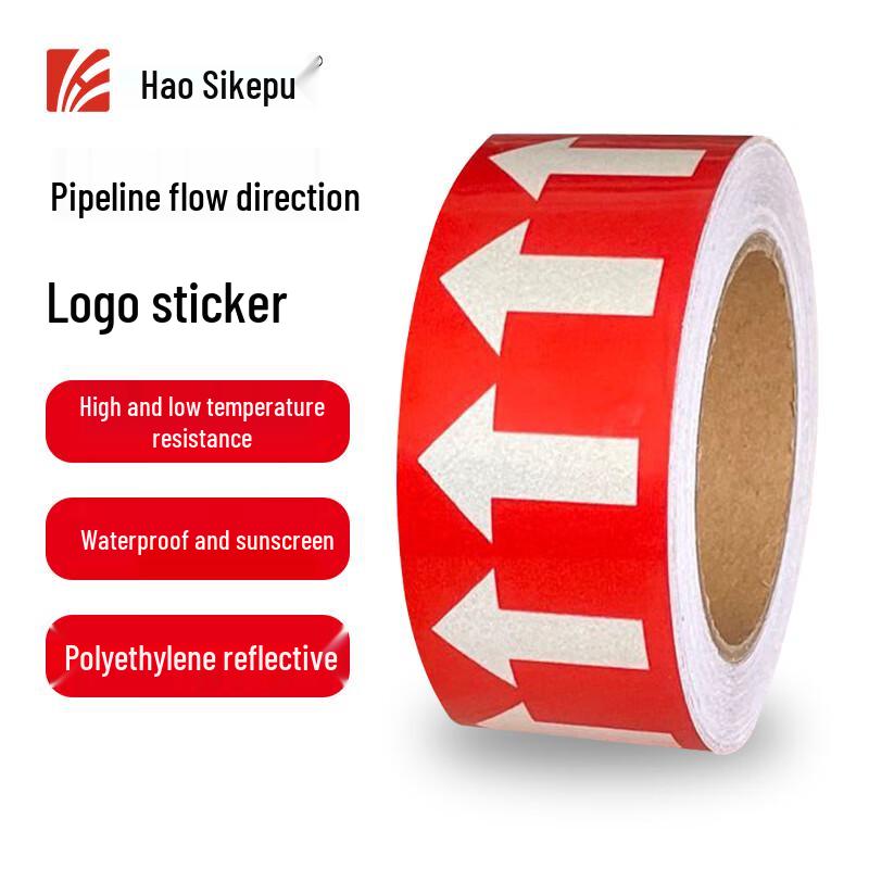 Pipe Flow Direction Arrow Label Tape 12cm x 20m