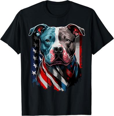 American Pitbull Terrier USA Flag Patriotic Dog Gift Unisex T-Shirt