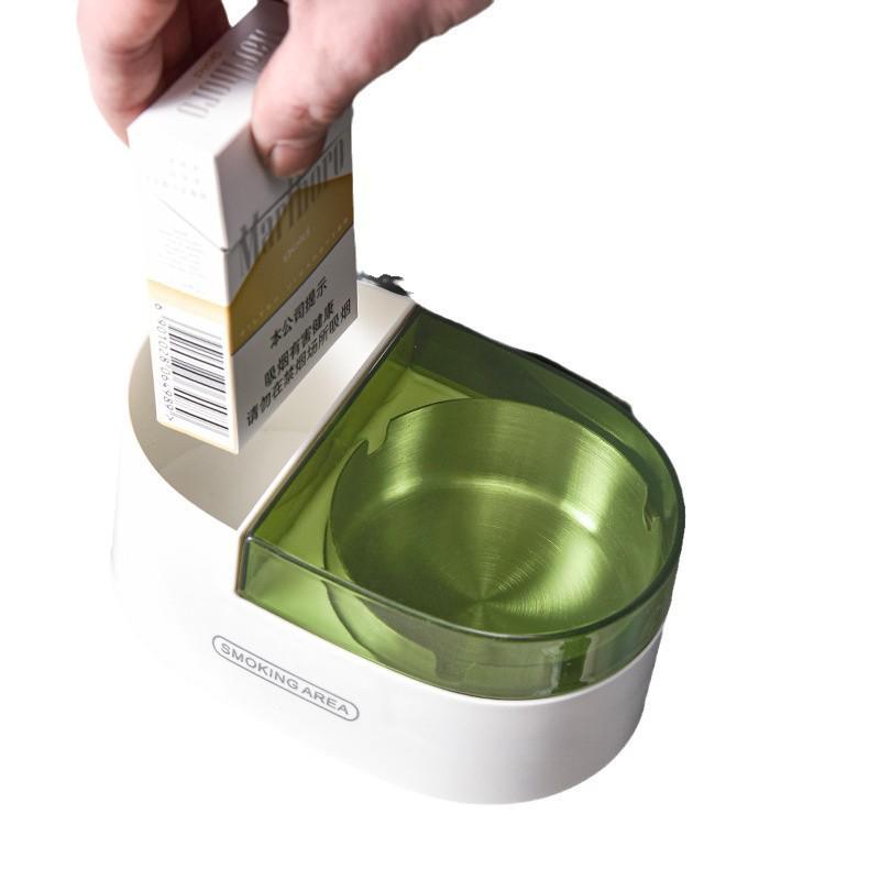 Wall-Mounted Creative Ashtray with Lid - Punch-Free, Anti-Fly Design for Home and Bathroom