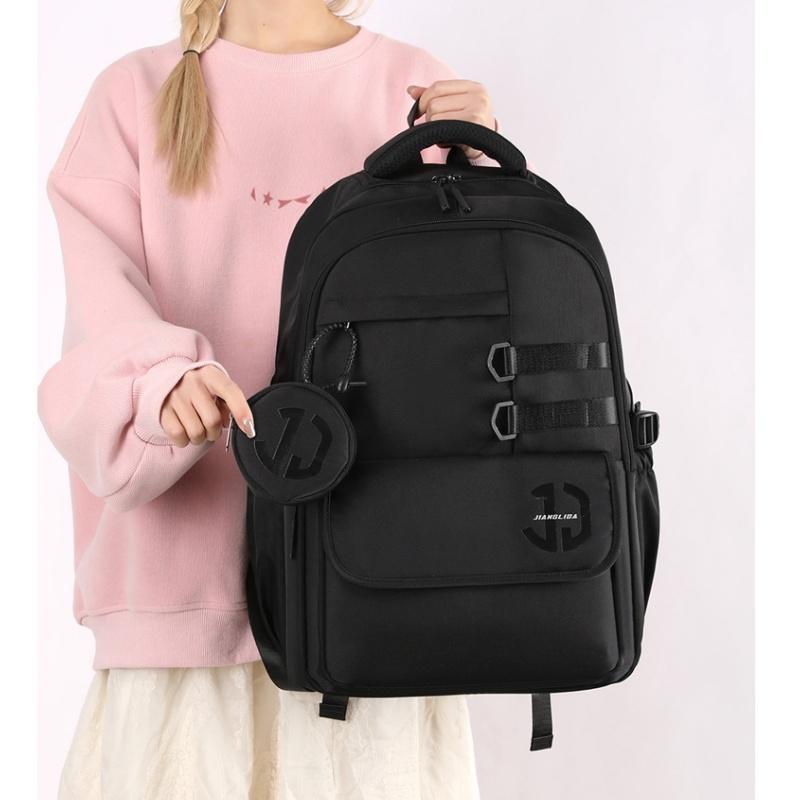 New High-end Nylon Junior High School Student School Bags College Boy Large Capacity Waterproof Travel Backpacks Lightweight Wear-resistant Rucksack